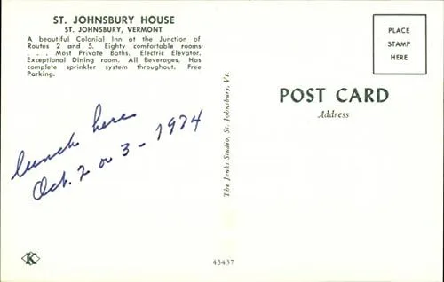 Vista 2 de St. Johnsbury House St. Johnsbury, Vermont VT Original Vintage Postcard