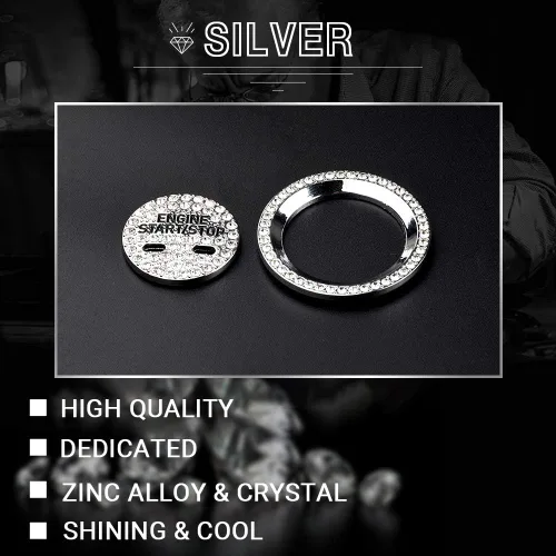 Vista 5 de CARFIB Accesorio de Brillo para Interior de Coche para Cadillac CT6 CTS Escalade SRX XT5 XTS Anillo de Botón de Encendido Botón de Arranque Motor