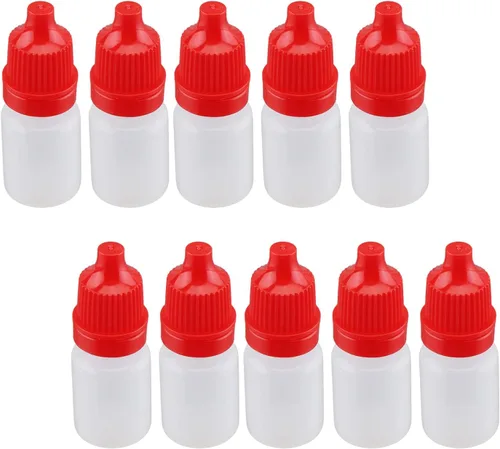Vista 13 de Othmro Botellas cuentagotas de plástico de ojo de laboratorio de polietileno de 0.3 onzas, 20 piezas, gotero líquido exprimible de 0.0 fl oz, boca