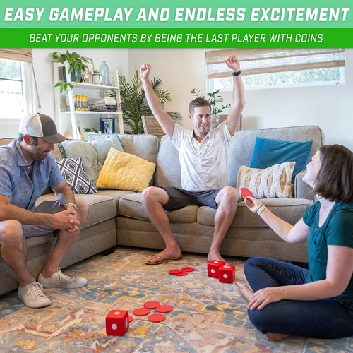 Vista 5 de GoSports Left Right Middle Giant Dice Game - Foam or Wood Dice - 3.5" for Indoor/Outdoor Play