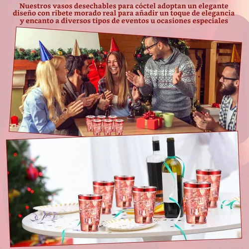 Vista 7 de Norme 50 vasos desechables de plástico negro de 12 onzas