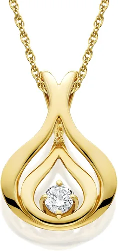 Pompeii3 - Colgante de diamante natural de corte redondo de oro amarillo de 10 quilates con cadena de oro de 18 pulgadas y 10 quilates, Oro amarillo