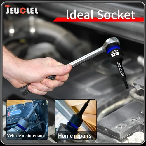 Vista 2 de M5 Triple Square Impact Spline Bit Socket, 0.197 in métrico 1/2-Inch Impact Drive Triple Square Socket, Cr-Mo Acero Alargar Destornillador Adaptador