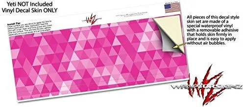 Vista 3 de Mosaico triangular fucsia – Calcomanía estilo adhesivo para Yeti Rambler Colster y RTIC Can (enfriador no incluido)