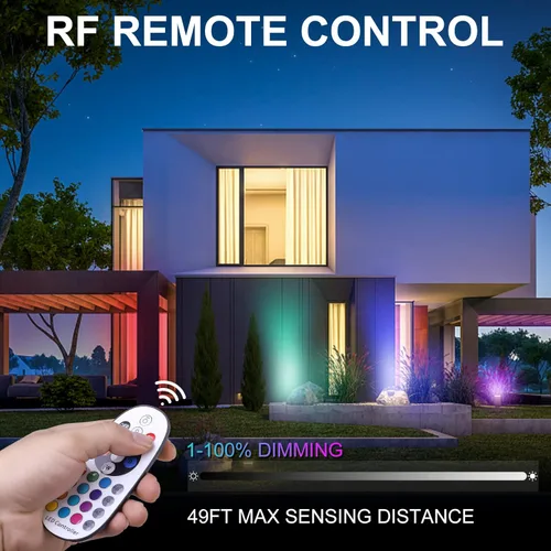 Vista 4 de EAGLOD Iluminación LED RGBW de 10 W, de bajo voltaje, cambio de color, luces de paisaje al aire libre, 12V ~ 24 V, impermeable, multicolor, luz