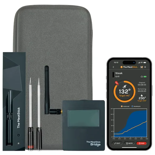 Vista 14 de MeatStick Wireless Meat Thermometer Starter WiFi Bundle MeatStick & Chef X Sets, Dual Probe Smart Cooking System for Grill, Smoker & Oven