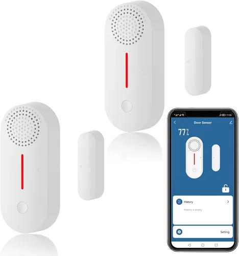 Vista 8 de Sensor de puerta inteligente WiFi, alarma inalámbrica con sensor de ventana de puerta, mini sensor de contacto para seguridad del hogar