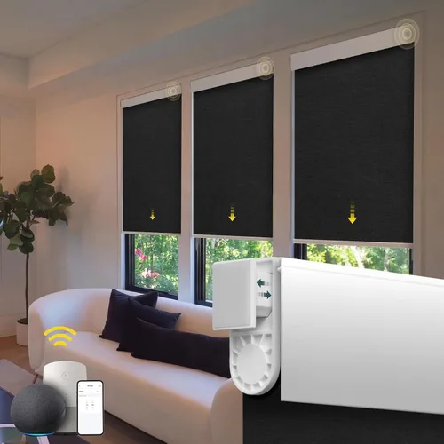 Vista 15 de Persianas motorizadas sin taladro, persianas automáticas para ventanas, persianas enrollables eléctricas con control remoto, persianas inteligentes