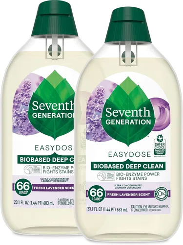 Vista 10 de Seventh Generation - Detergente EasyDose para ropa ultra concentrado: 66 cargas, aroma de lavanda fresca, 23,1 onzas líquidas