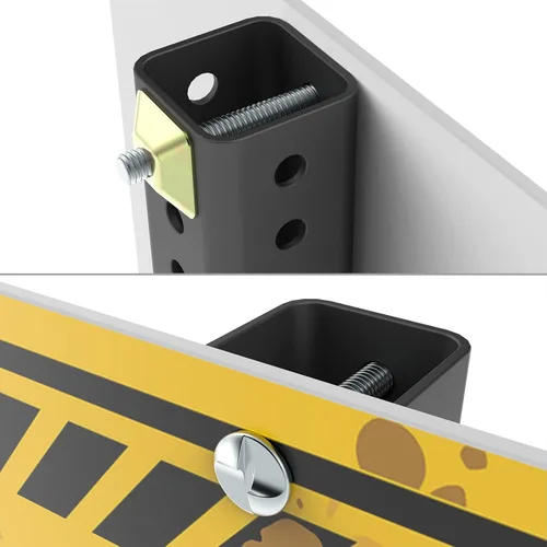 Vista 4 de Kit de 4 piezas de herramientas de montaje de letreros antirrobo para poste de canal en U, pernos de fijación y tuercas, perno de 2.5 pulgadas