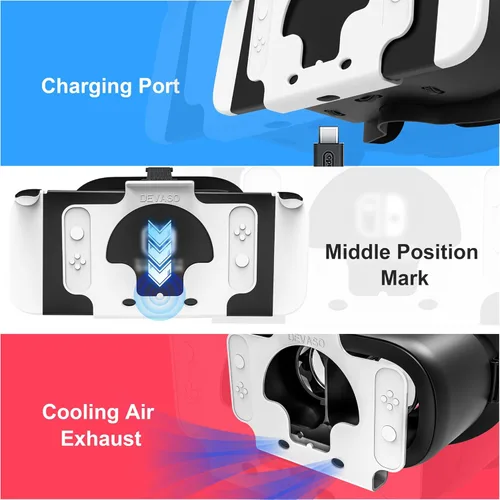 Vista 6 de Upgraded VR Headset for Nintendo Switch & Switch OLED Model, Switch Virtual Reality Glasses with Adjustable HD Lenses and Comfortable Head Strap