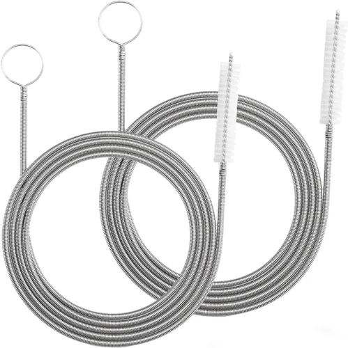 Paquete de 2 cepillos de drenaje flexibles de 120 pulgadas, herramienta de limpieza de drenaje de techo corredizo para máquina de hielo