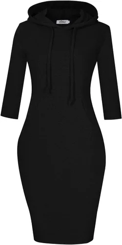 Vista 16 de MISSKY Vestido con capucha para mujer Naranja/Manga Corta