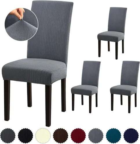 Vista 74 de Juego de 6 fundas elásticas para sillas de comedor, extraíbles y lavables, para sillas de comedor, hotel, ceremonia