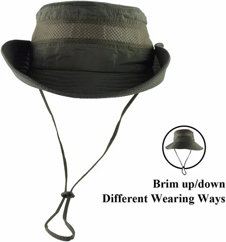 Vista 4 de CAMOLAND Sombrero de pesca para hombre, sombrero de ala ancha y grande con protección UV al aire libre