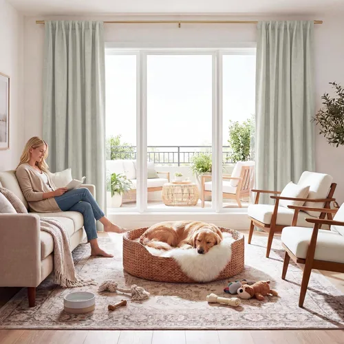 Vista 35 de RYB HOME Cortinas cortas 100% opacas de arpillera, 52 pulgadas de ancho, 45 pulgadas de largo, bloqueo de luz y aislamiento térmico para cocina