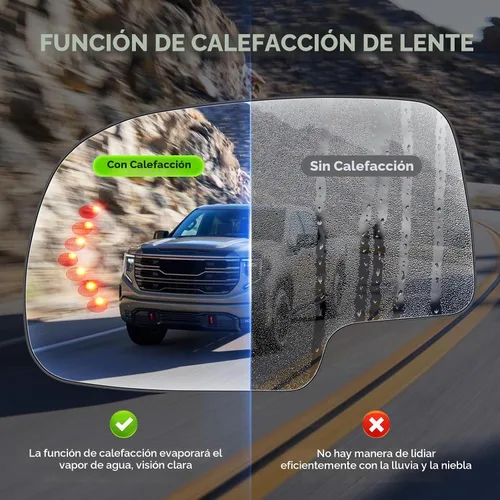 Vista 2 de Espejos laterales izquierdo y derecho con calefacción y señal de giro para 2003-2006 Cadillac Escalade ESV EXT, Chevy Avalanche, Silverado