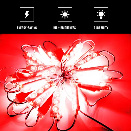 Vista 2 de Módulo rojo claro brillante estupendo de la inyección 5630 del escaparate LED de los 60ft con el paquete de la alimentación de la CA de la UL 12v