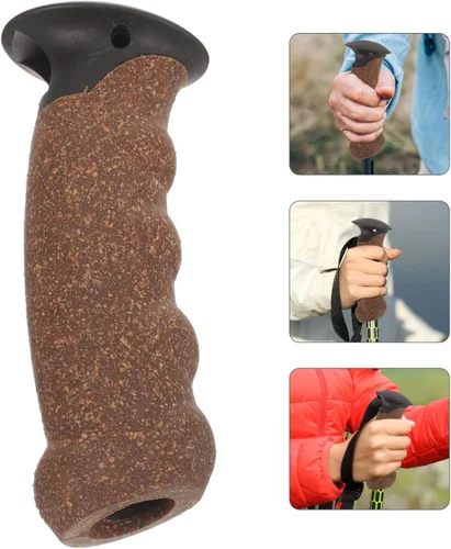 Vista 4 de Kisangel Mango de poste de senderismo con agarre de corcho, mango de caña de trekking de corcho de repuesto para senderismo, escalada, adaptador