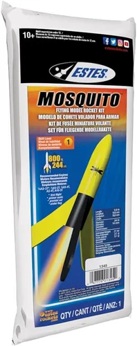 Vista 5 de Estes Mini Mosquito, modelo 1345 cohetes, marróna, 12 años en adelante