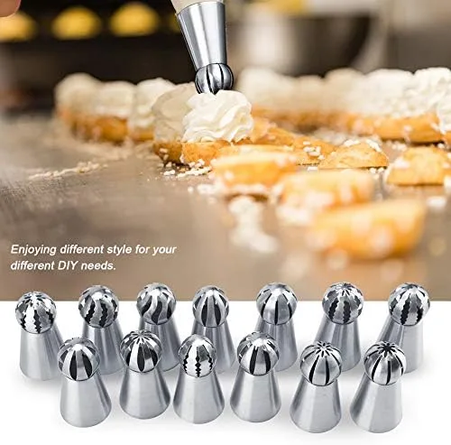 Vista 3 de 13 boquillas para tartas, boquillas de acero inoxidable para glaseado, galletas, cupcakes, decoración de pasteles