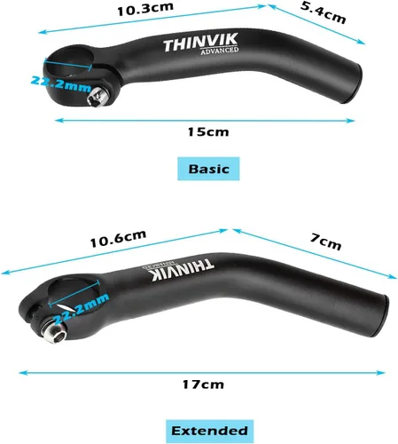 Vista 2 de Thinvik Extremos de Manillar de Bicicleta, Extremos de Manillar de Bicicleta MTB de Aleación de Aluminio, Extremos de Manillar de Bicicleta de Forja