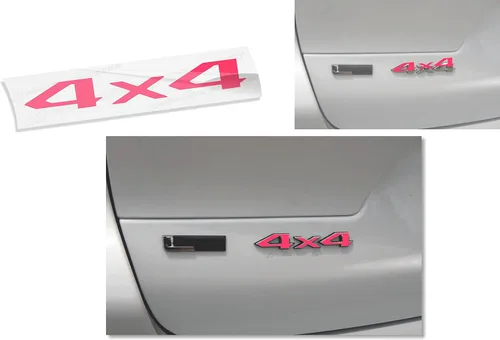 Vista 4 de 2022-2025 Jeep Grand Cherokee, Grand Cherokee L - Adhesivos de calcomanía para emblemas 4x4 - (Color: Rosa Caliente)