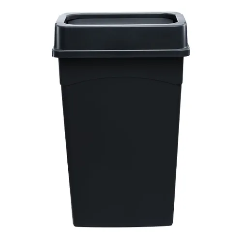 Vista 12 de Cubo de basura rectangular de plástico negro de 16 galones, perfecto para cocina, oficina