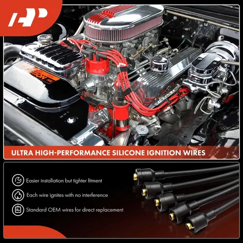 Vista 5 de A-Premium Cables de bujía de 0.276 in compatibles con Volkswagen Beetle, Campmobile, Fastback, Karmann Ghia, Squareback, Transporter, Thing, Super
