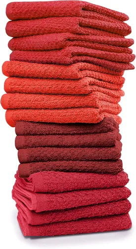 Vista 11 de Paquete de 16 paños de algodón para cuerpo y cara, 12 x 12 pulgadas, paquete de 16, ropa de lavado multiusos y ligera para la cara. Altamente Blanco