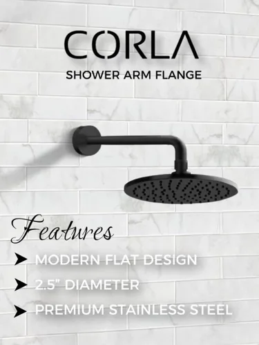 Vista 4 de Corla 2 bridas para brazo de ducha redondas de 2.5 pulgadas Placa de repuesto universal moderna (níquel cepillado)