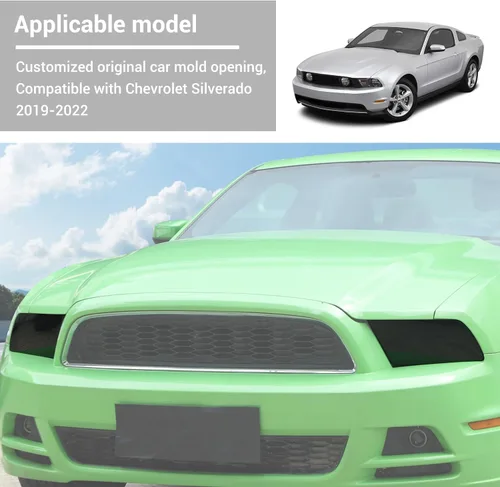 Vista 5 de Hoolcar Funda para lámpara de faros delanteros Mustang, accesorios exteriores compatibles con Ford Mustang 2010-2014, negro ahumado, 2