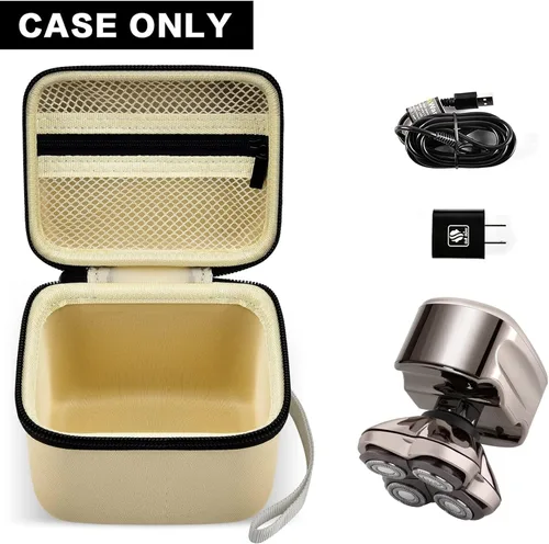 Vista 2 de Funda para afeitadora de calavera eléctrica Pitbull Pro, rotativa de viaje duro para hombres, recortadora de barba con bolsillo de malla