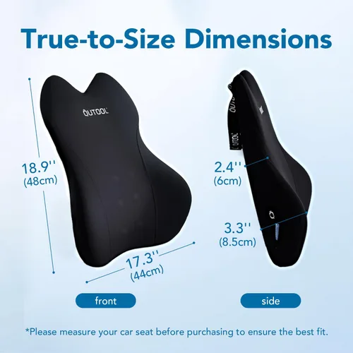 Vista 8 de QUTOOL Almohada de Soporte Lumbar para Automóvil, Accesorios de Camión Elementos Esenciales de Viaje, Cojín de Espuma con Memoria para Asiento