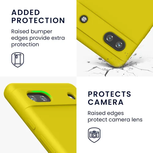 Vista 668 de kwmobile Funda Compatible con Google Pixel 6 Pro - Funda de teléfono de silicona TPU con acabado suave - Azul Arrecife