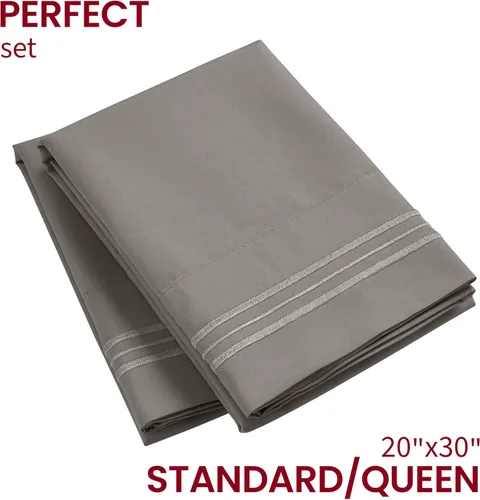 Vista 84 de Mellanni Fundas de almohada de lujo, extrasuaves, refrescantes, fundas de almohada de 2 piezas de la colección Icónica, cierre de sobre