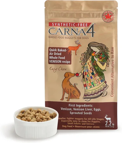 CARNA4 All Life Stages Easy Chew - Alimento seco para perros con fórmula de venado (2.2 libras, venado) | Venado de Nueva Zelanda pasturado, hígado