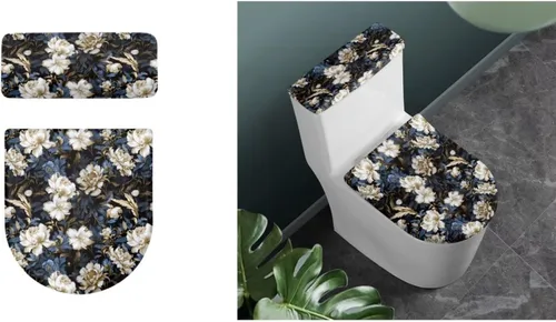 Vista 97 de Flashideas Juego de cubierta para tanque y tapa de inodoro con estampados de patas de perro coloridas - Elástico, se adapta a la mayoría de tanques