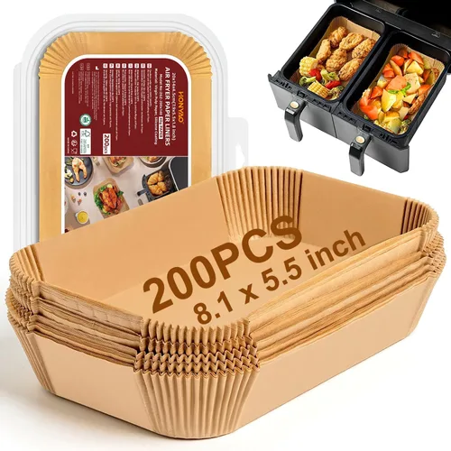 Vista 14 de Forros de papel para freidora de aire para freidora de aire de 4 cuartos de galón, 5 cuartos de galón, 6 cuartos de galón, forro desechable cuadrado