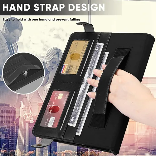 Vista 4 de Funda tipo bolso para iPad mini de 5ª/4ª/3ª/2ª/1ª generación de 7.9 pulgadas, Techcircle funda ligera tipo folio con soporte bandolera con billetera