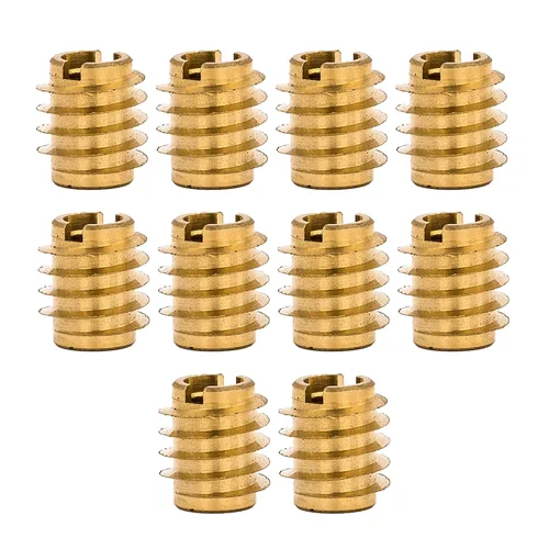 Vista 13 de E-Z LOK Inserto roscado para cuchillo para madera dura, insertos de rosca de latón 1/4-20 roscas internas, 0.500 pulgadas de longitud, paquete de 25