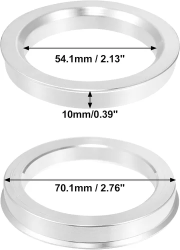Vista 5 de X AUTOHAUX – 4 piezas de anillos céntricos para buje de aluminio para automóvil, 70.1 mm de diámetro exterior a 54.1 mm de diámetro