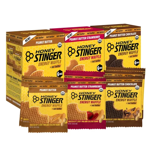 Vista 14 de Honey Stinger Gofle de arce de mantequilla de almendra orgánica, estroopwafel energético para ejercicio, resistencia y rendimiento, nutrición