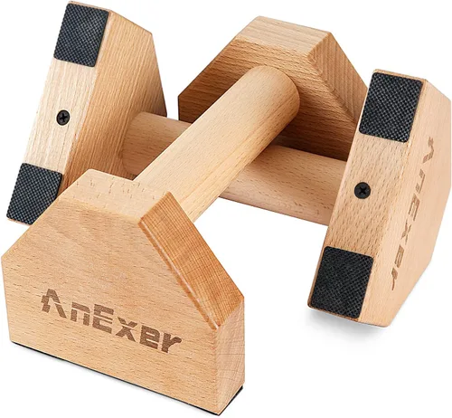 soportes de empuje, barras de paralelas de mano, barras de empuje de madera sólida con alfombrilla antideslizante, mangos de empuje para ejercicio