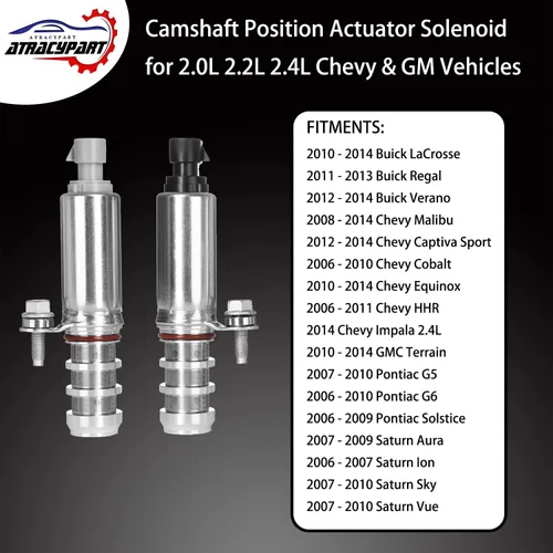 Vista 3 de Kit de válvula solenoide de actuador de posición del árbol de levas de admisión y escape VVT Compatible con Chevy HHR Malibu Cobalt GMC Buick