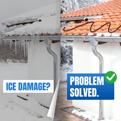 Vista 7 de MAXKOSKO Cable térmico de techo de 75 pies (cable de 10 pies), cable de fusión de nieve autorregulable, cinta térmica de 120 V de 7 W/pies