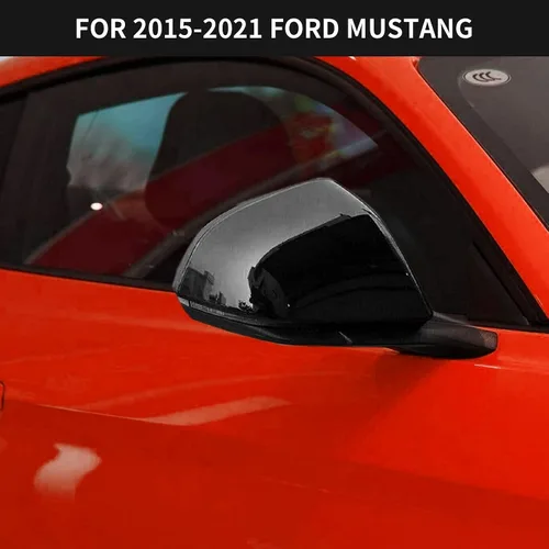Vista 7 de Hoolcar Adhesivos para cubierta de espejo retrovisor de ABS, accesorios exteriores para Ford Mustang 2015-2022 2023 2024, negro, 2