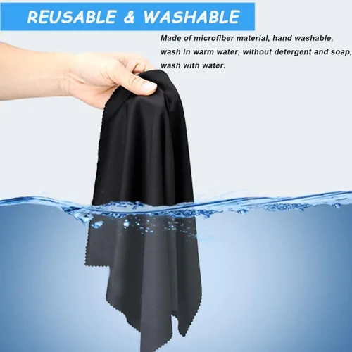 Vista 3 de Paños de limpieza de microfibra (6 x 7 pulgadas), paquete de 20 unidades en bolsa de vinilo individual, paño de limpieza de lentes para lentes