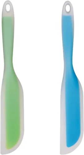 Vista 12 de Espátula de cocina flexible con forma de cuchillo de silicona antiadherente, utensilios de cocina con núcleo de nailon (azul)