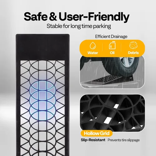 Vista 7 de VIVOHOME Rampas de servicio de automóvil de plástico de perfil bajo de 6 toneladas para camiones de carreras para cambios de aceite, ruedas